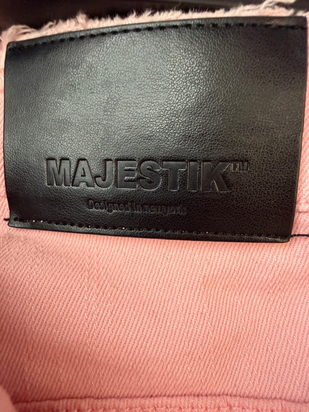 MAJESTIK NIRVANA FRAYED SUPER STACKED PINK RED Men’s 32 - Picture 16 of 16